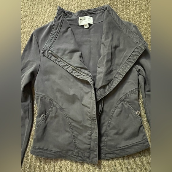 Anthropologie Marrakech Faravel Moto Jacket cotton size small navy blue - Picture 11 of 16